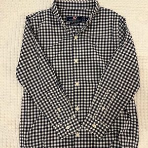 Vineyard Vines Whale Shirt Blue and White SZ 7